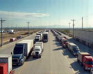 Mexico cross-border freight operations at Laredo warehouse